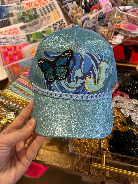 Blue Swirl Pattern Trucker Hat