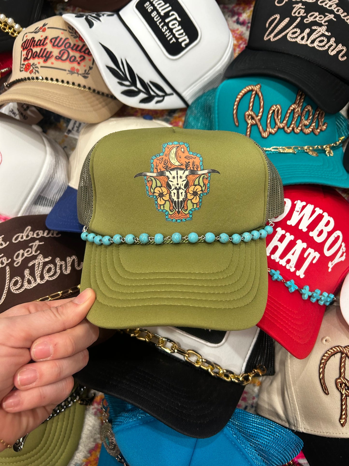 Turquoise Trucker Hat Chain