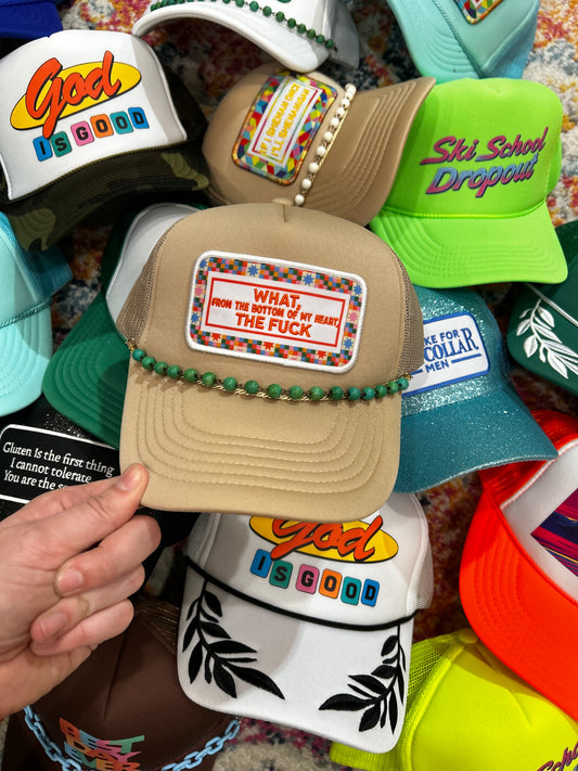 Green Howlite Turquoise Beaded Trucker Chain