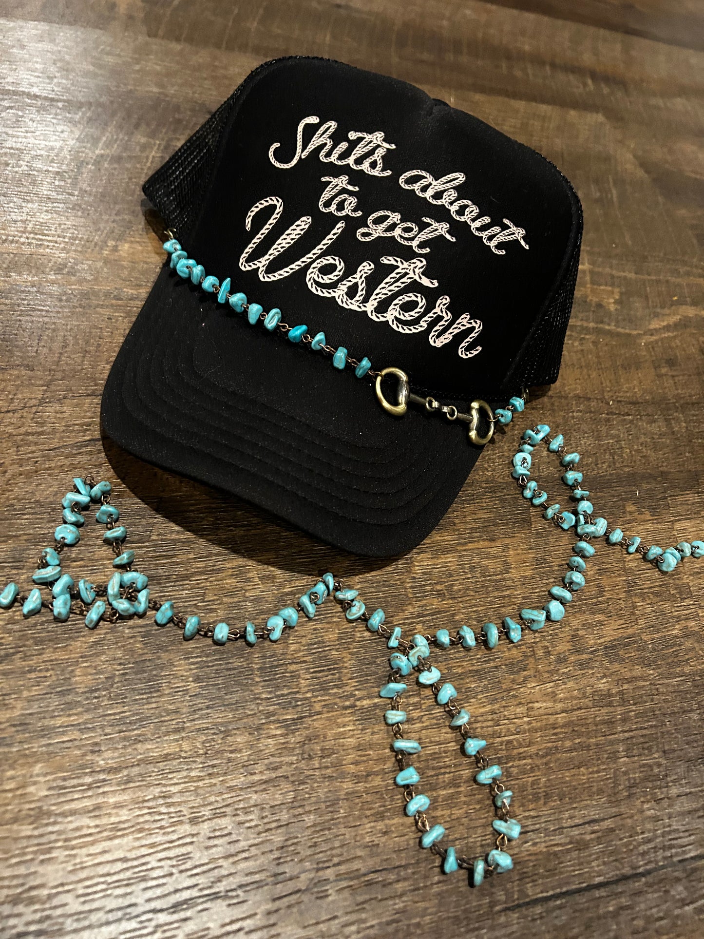 Turquoise Snaffle Bit Trucker Chain