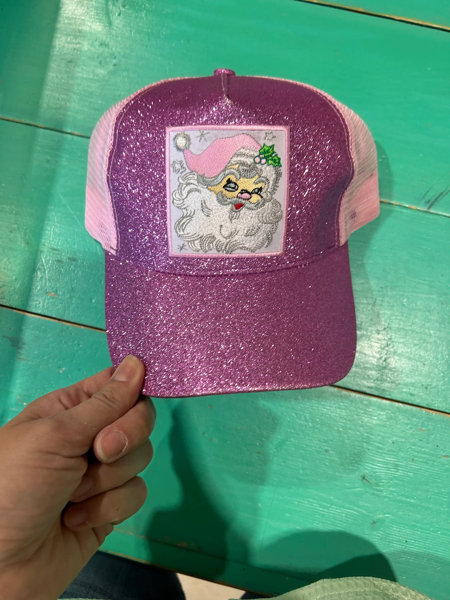 Pink Hat Santa Patch Cap