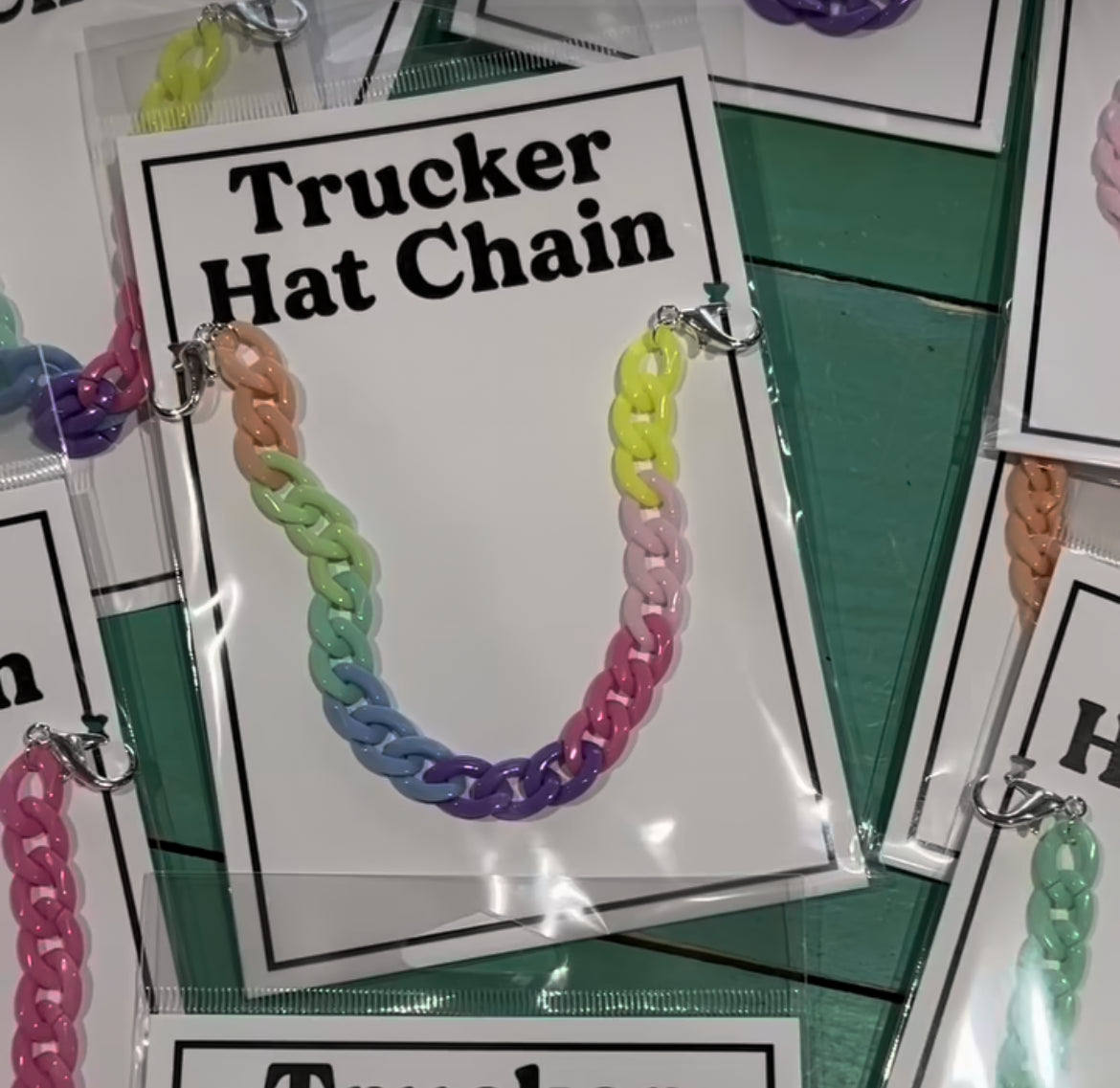 Rainbow Trucker Hat Chains | Hat Band | Hat Chain | Cap