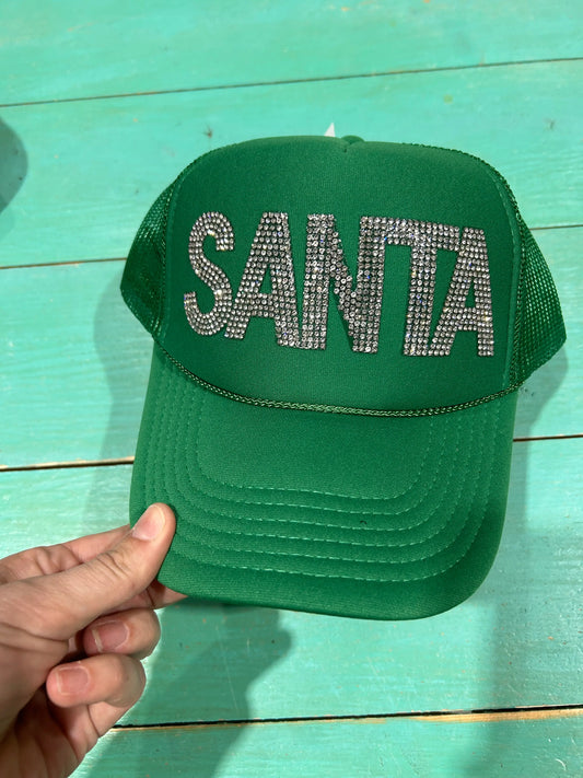 Rhinestone SANTA Trucker