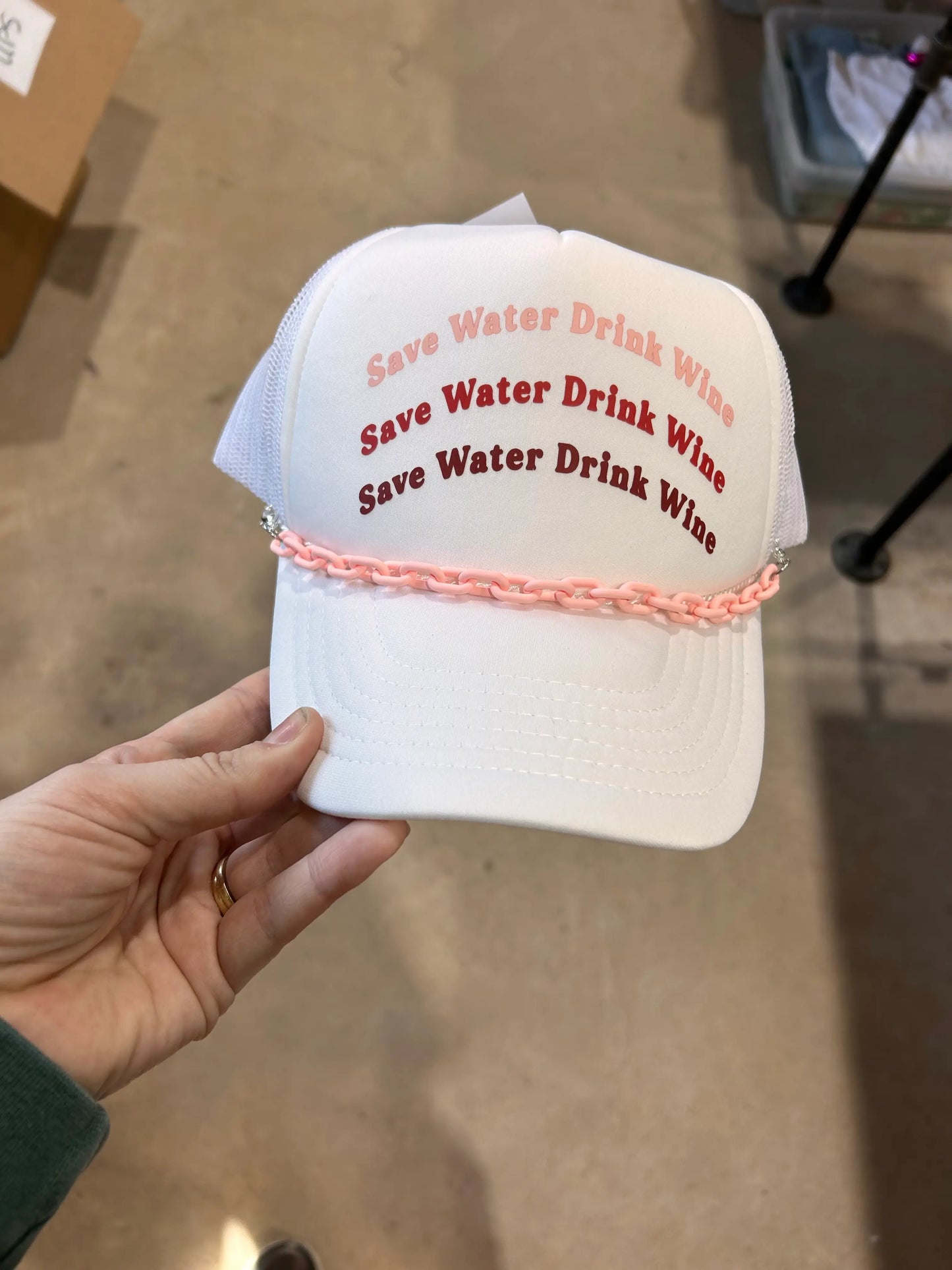 Save Water Drink Wine Trucker