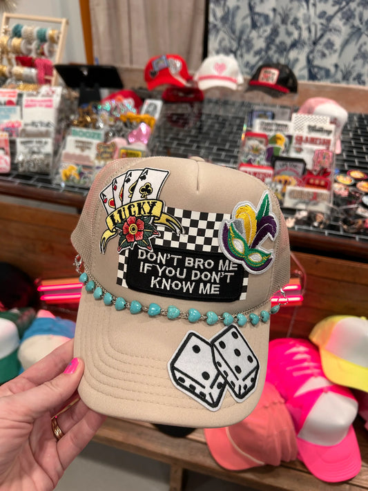 Black & White Checkered Pattern Trucker Hat