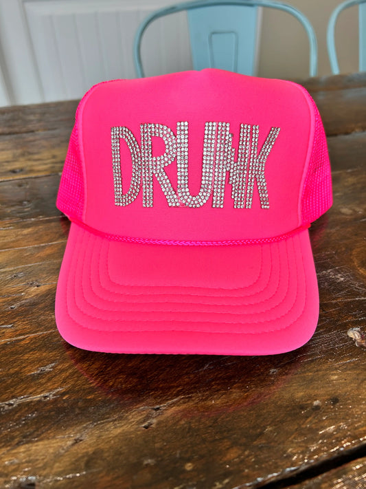 DRUNK Rhinestone Trucker Hats
