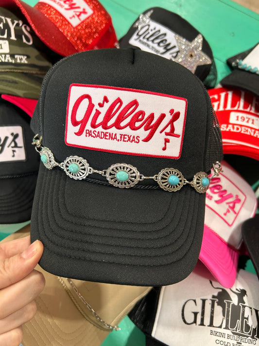 Gilley's Red & White Patch Black Foam Trucker | Officially Licensed