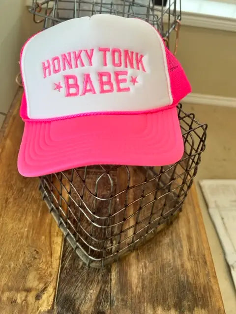 Honky Tonky Babe Neon Pink Trucker