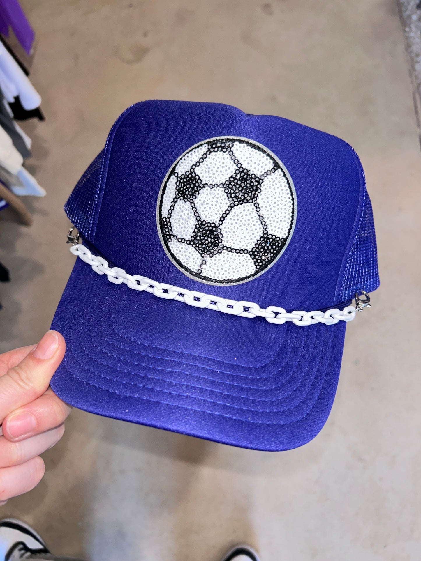 Sequin Soccer Trucker Hat