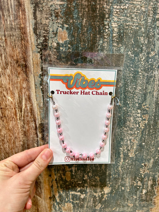 Light Pink Pearl Trucker Hat Chain