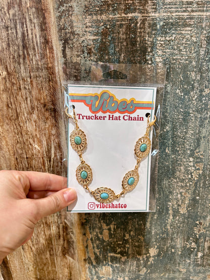 Small Turquoise Oval Trucker Chain