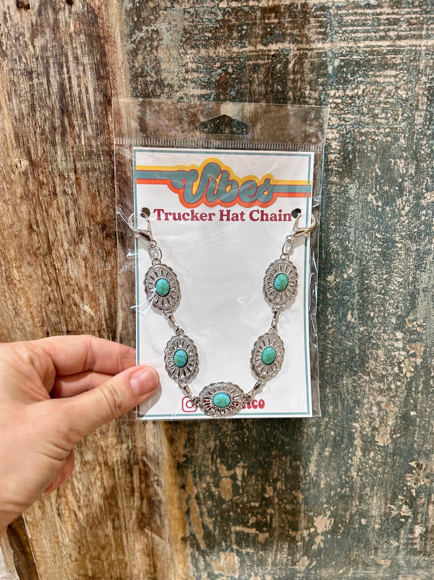 Small Turquoise Oval Trucker Chain