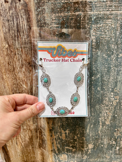 Small Turquoise Oval Trucker Chain