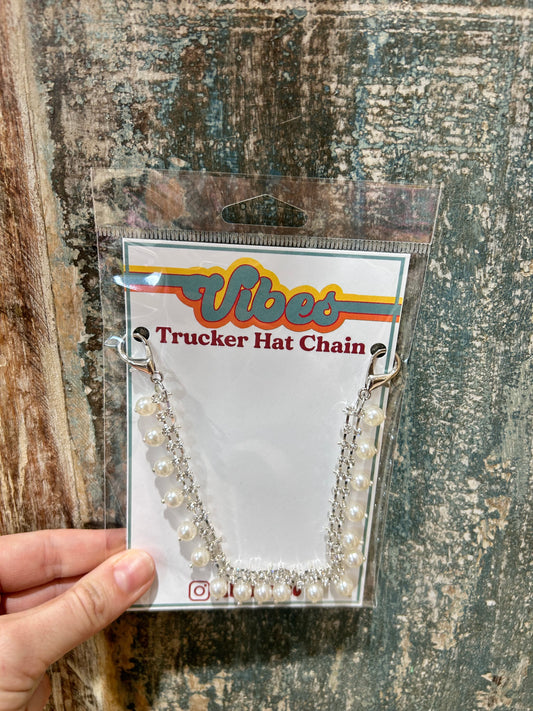 Rhinestone Pearl Trucker Hat Chain
