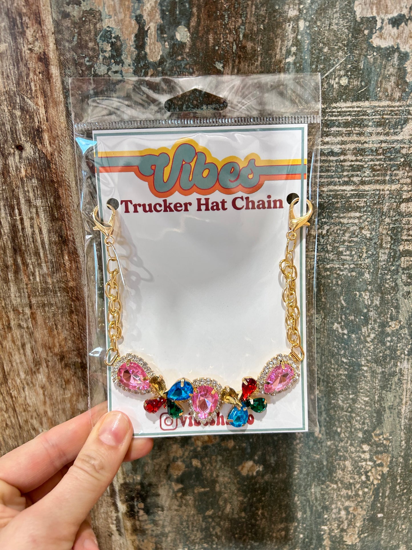 Multicolor Rhinestone Trucker Chain