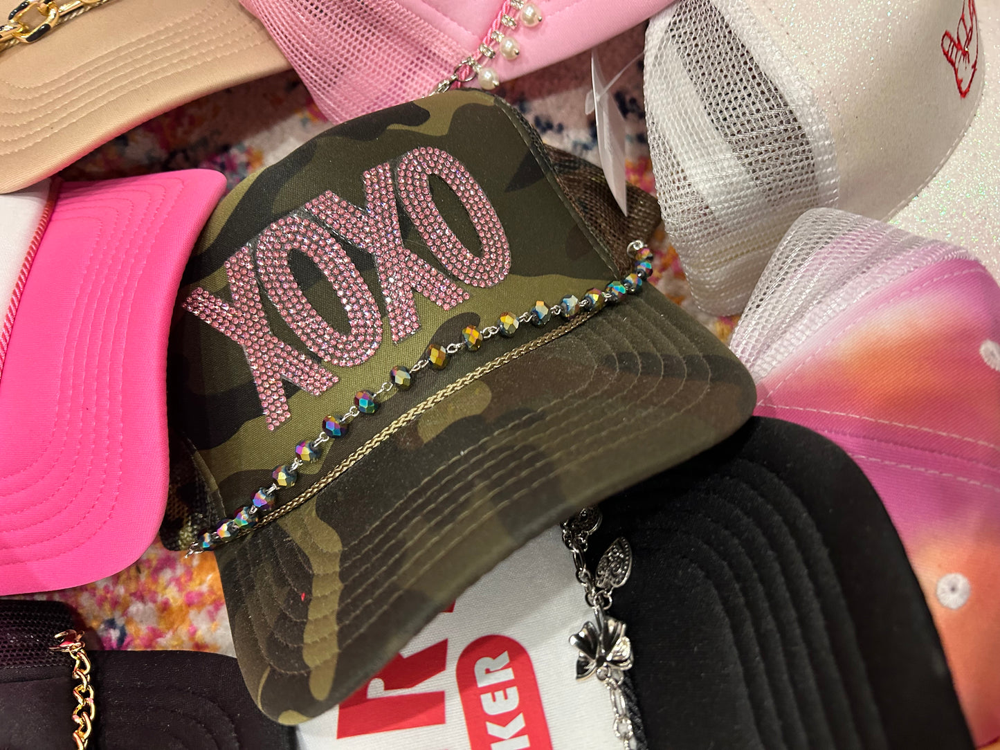 Iridescent Black Beaded Trucker Chain