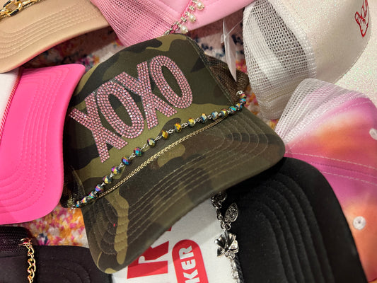 XOXO Rhinestone Trucker