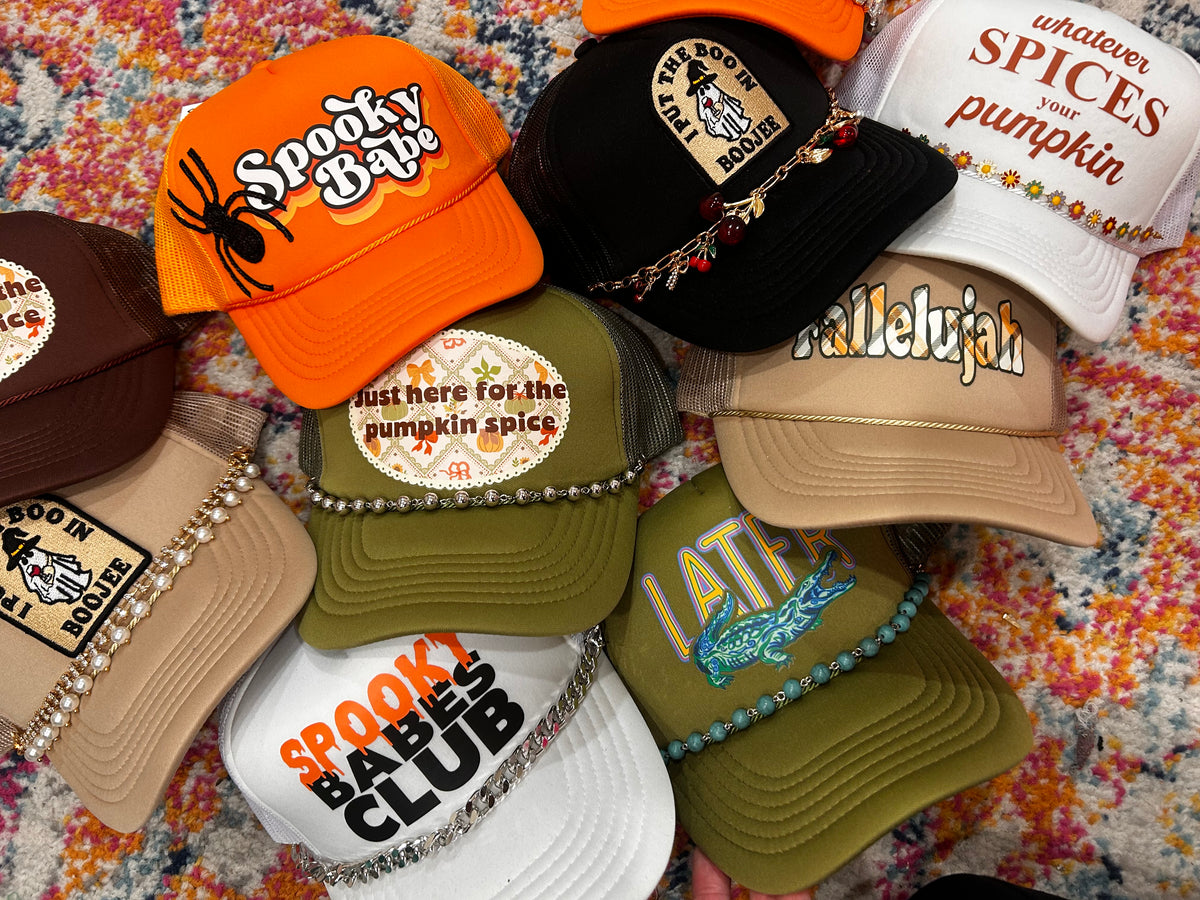 Just Here For Pumpkin Spice Trucker Hat