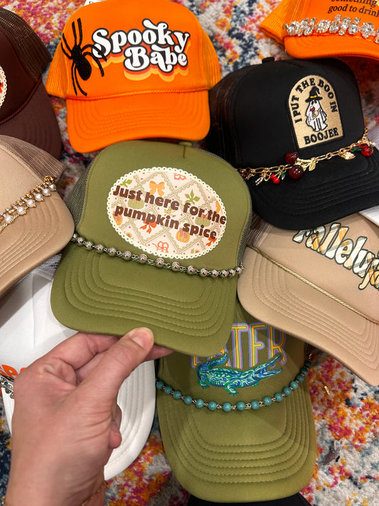 Just Here For Pumpkin Spice Trucker Hat