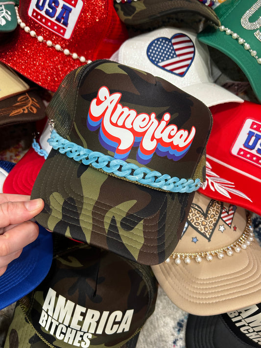 Chunky Blue Acrylic Link Trucker Chain