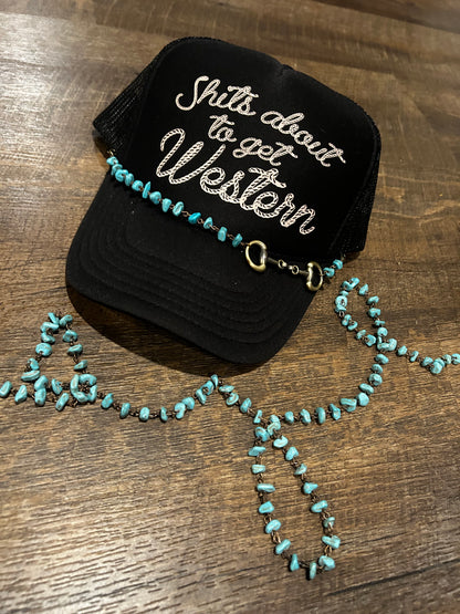 Turquoise Snaffle Bit Trucker Chain