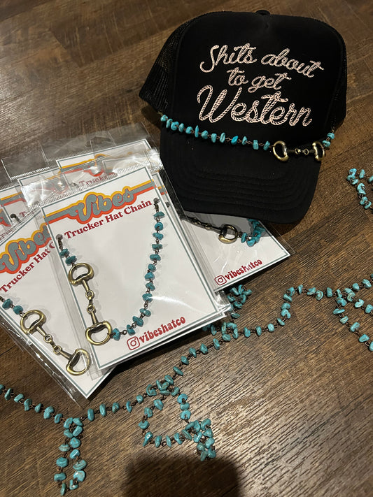 Turquoise Snaffle Bit Trucker Chain