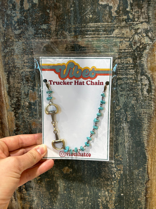 Turquoise Snaffle Bit Trucker Chain