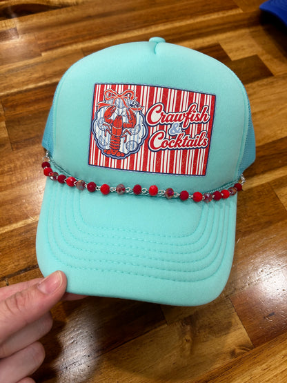 Iridescent Red Beaded Trucker Chain
