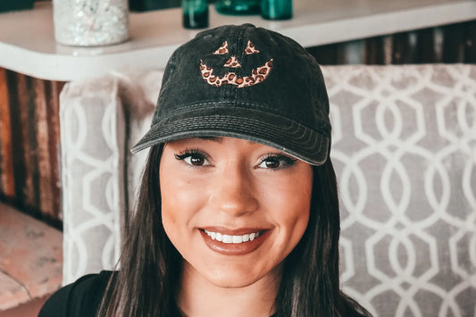Leopard jack-o'-lantern Dad Hat