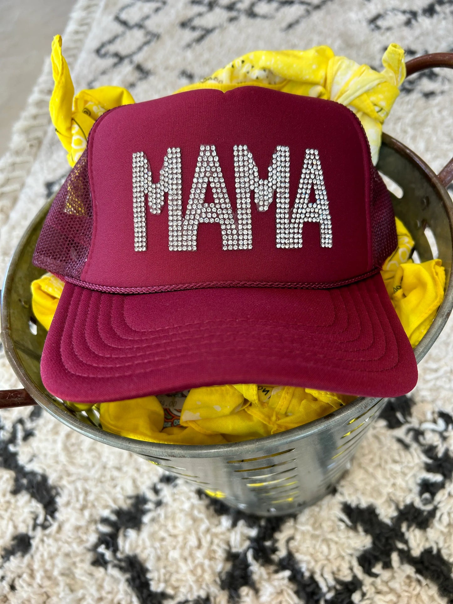 MAMA Rhinestone Trucker Hat