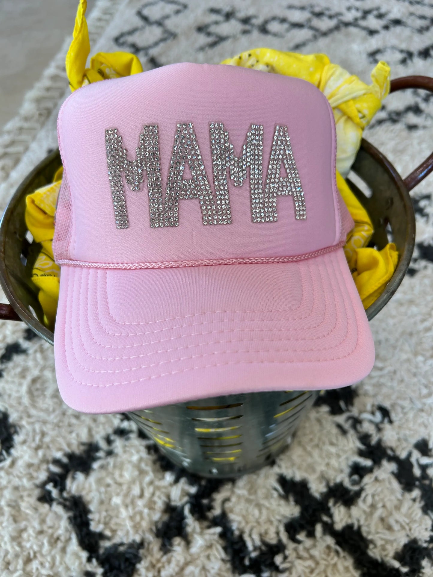 MAMA Rhinestone Trucker Hat