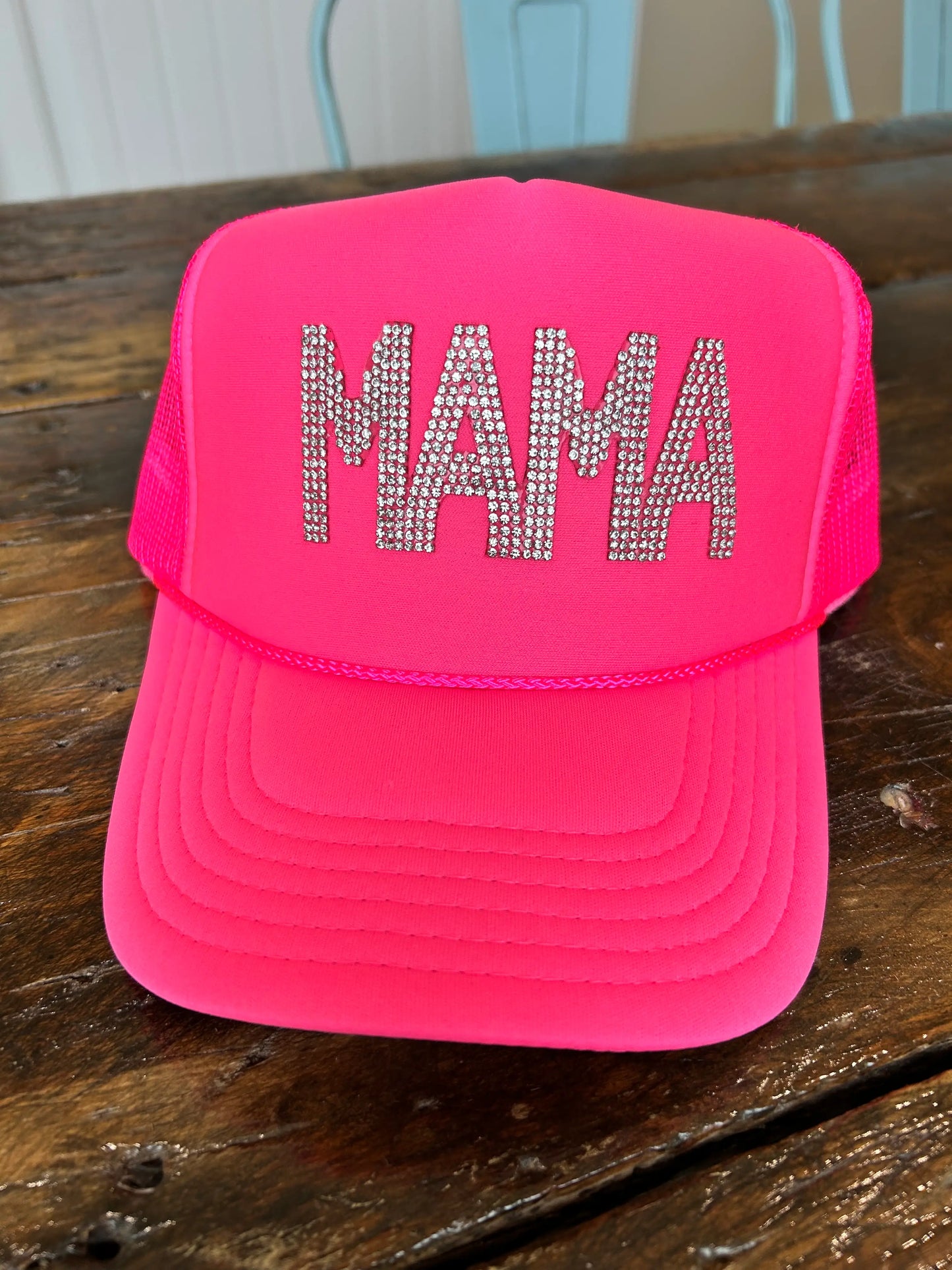 MAMA Rhinestone Trucker Hat