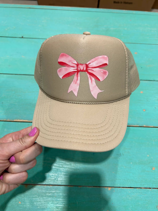 Pink Bow Trucker Hat