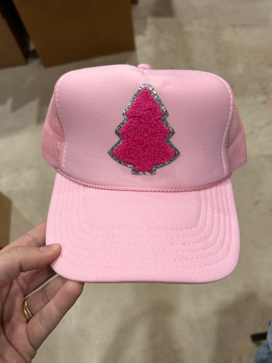 Pink Chenille Tree Trucker