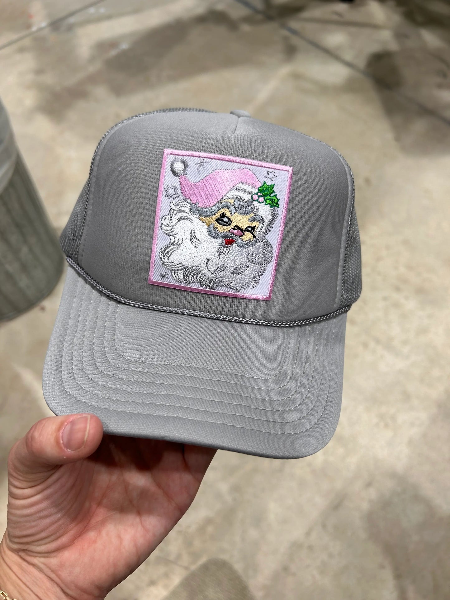 Pink Hat Santa Patch Cap