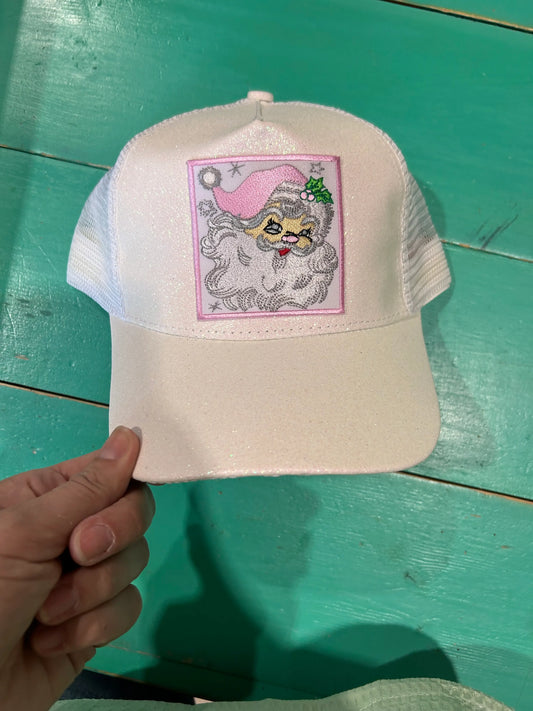 Pink Hat Santa Patch Cap