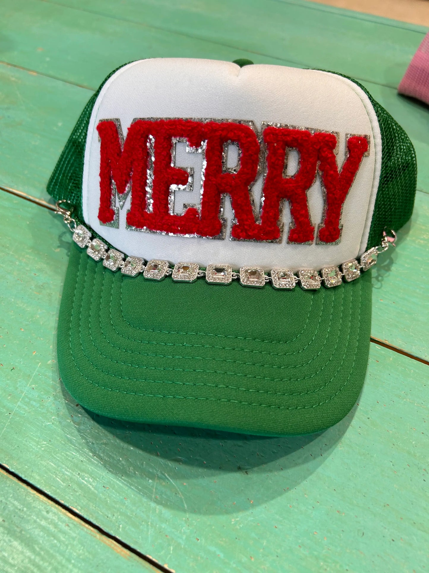 Red Chenille Merry Trucker