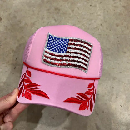 Sequin Flag Trucker