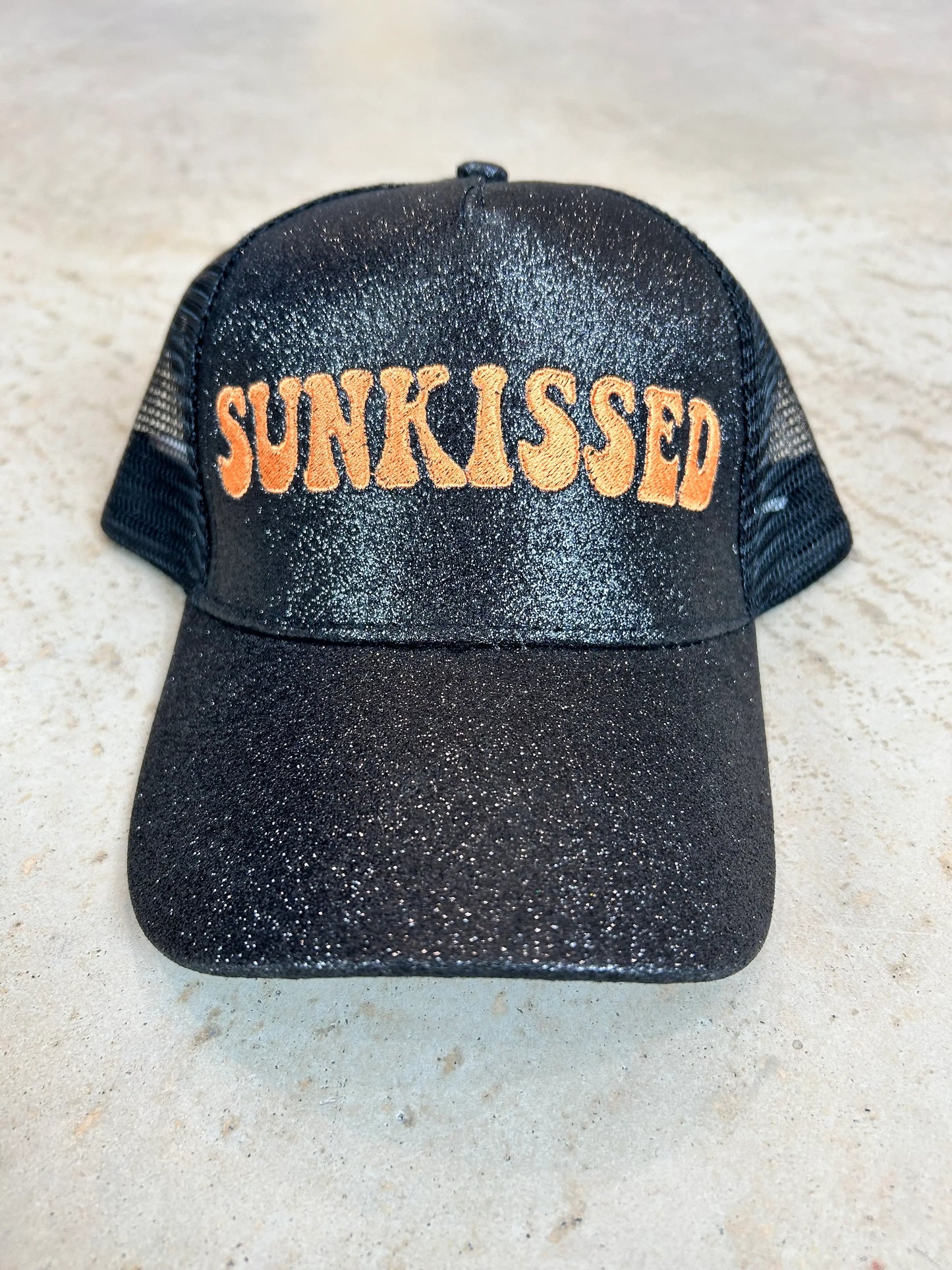 Sunkissed Black Glitter Ponytail Cap