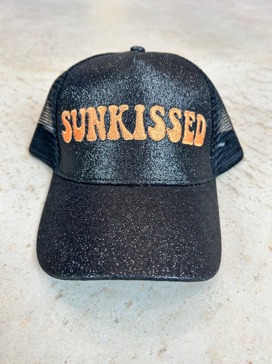 Sunkissed Black Glitter Ponytail Cap