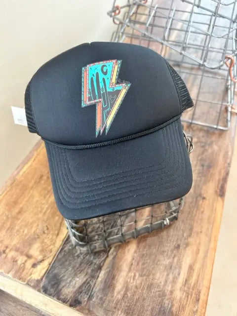 Turquoise Bolt Foam Trucker
