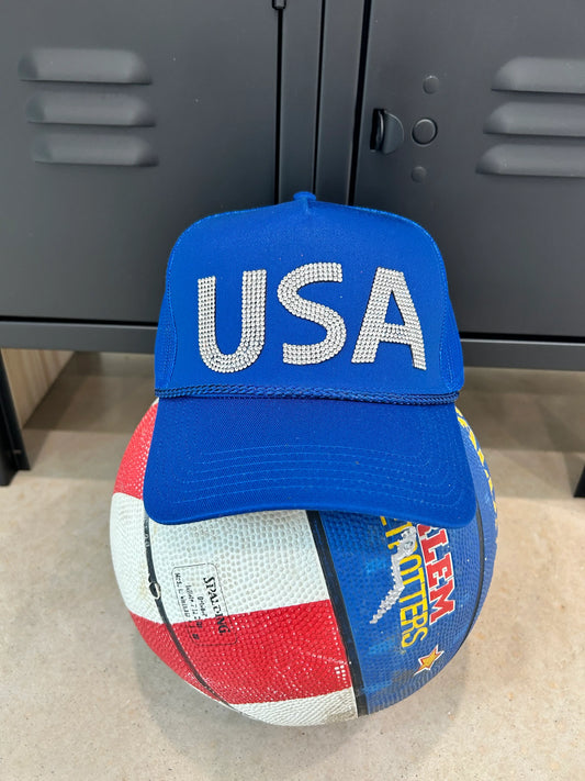 USA Rhinestone Trucker