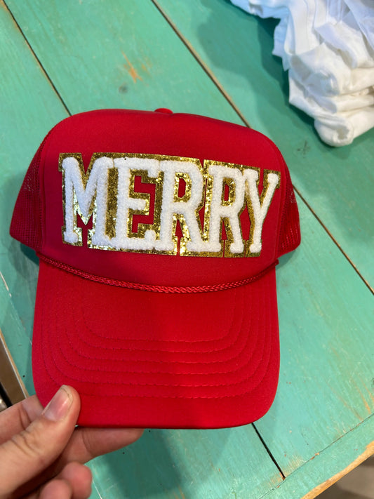 White Chenille Merry Trucker