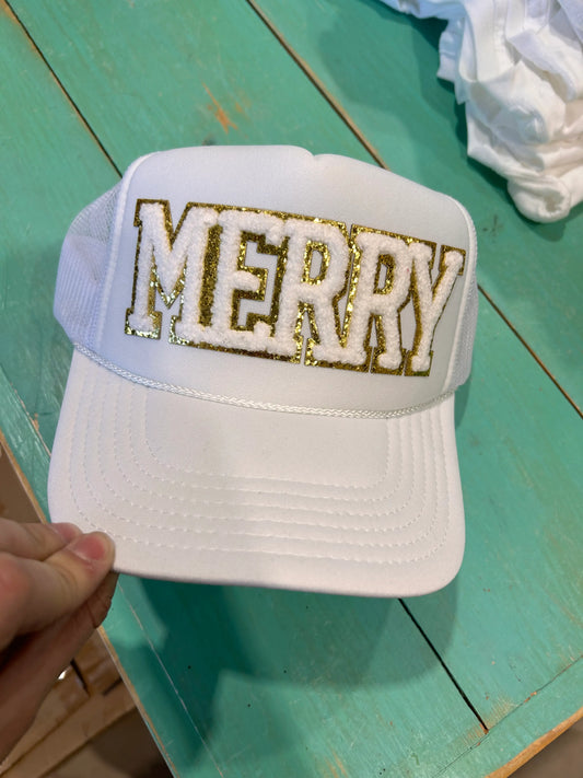 White Chenille Merry Trucker